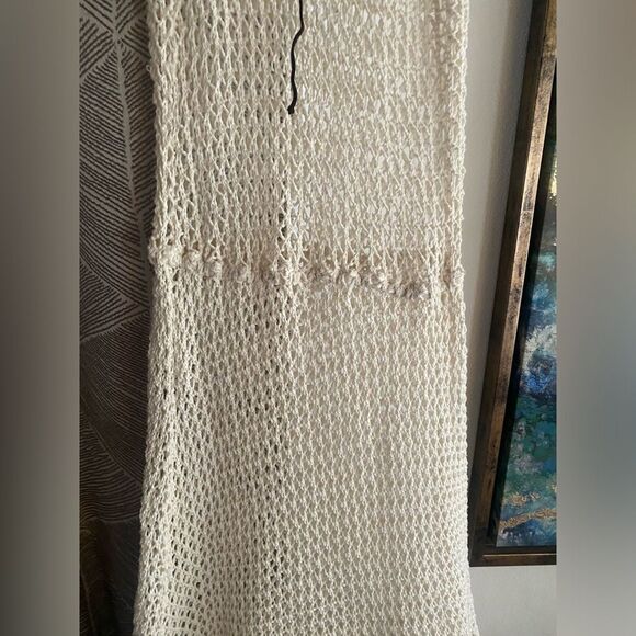 Undrest by the Sea Anthropologie Coverup Ivory Knit Dress Long Sz S - Picture 5 of 8